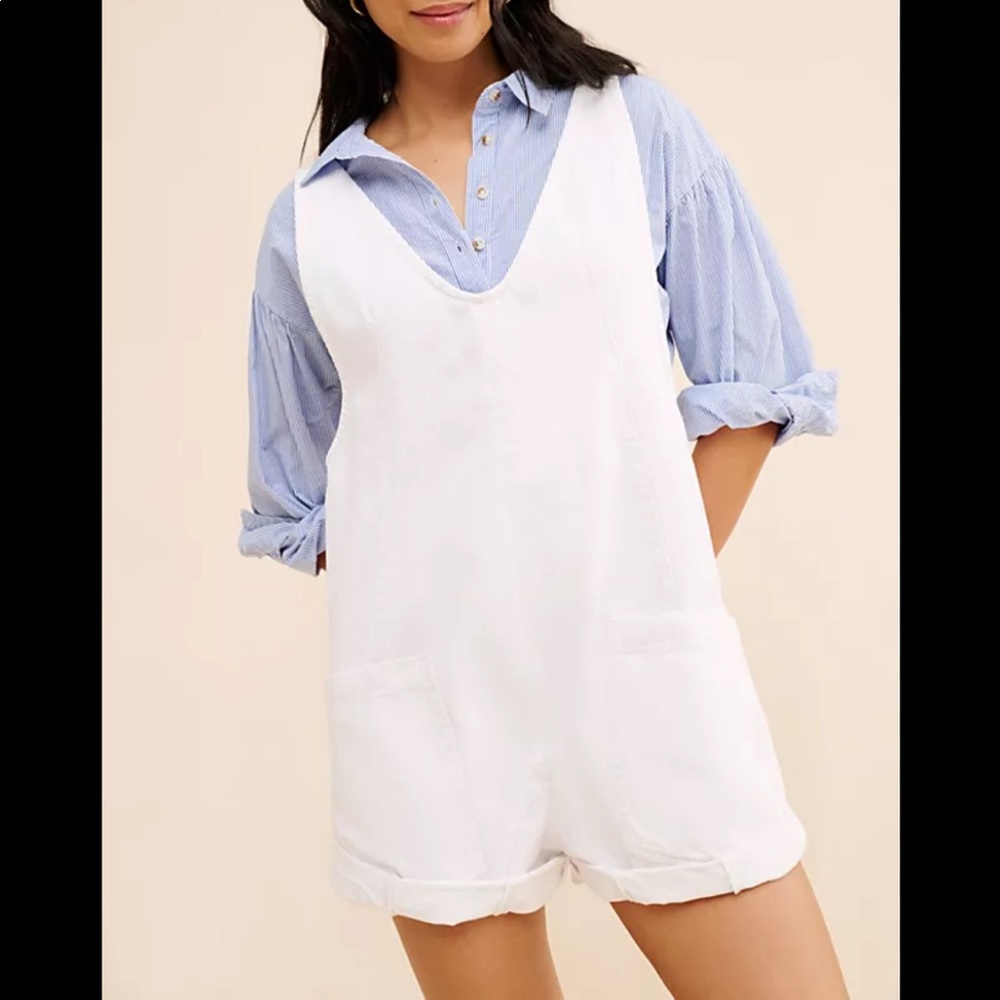 NWT Free People High Roller Short Overalls